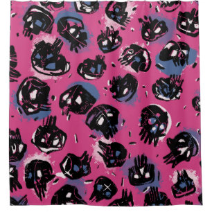 Rideaux De Douche Pink scull emo Accueil & Vie Bain & Beauté