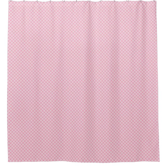 Rideaux De Douche Pink shower curtain with a subtle diamond pattern (Devant)