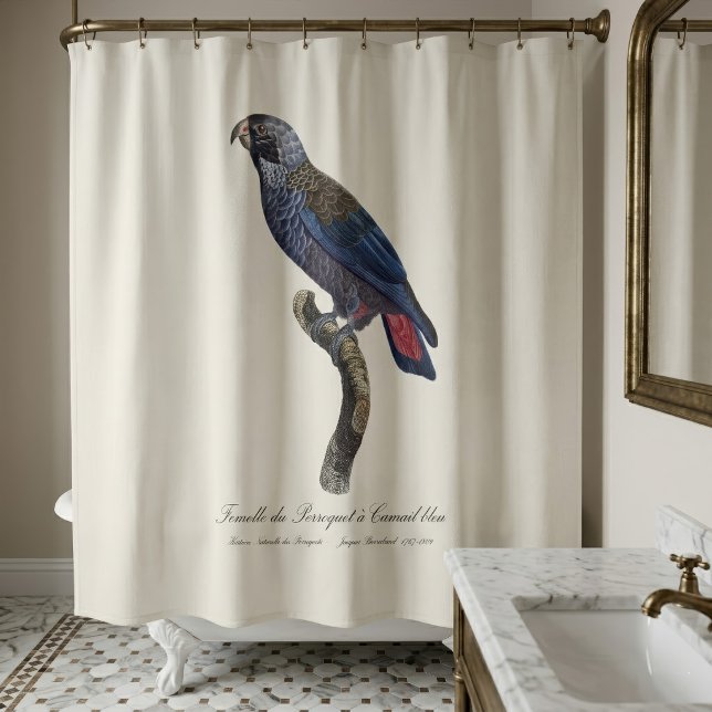 Rideaux De Douche Pionus fuscus ou Pion gris-brun (Dusky Parrot or Dusky Pionus, Pionus fuscus. Shower Curtain)