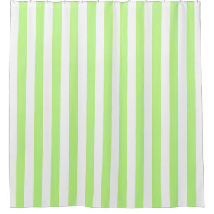 Rideaux De Douche Pistachio Green White Vertical Stripe NL #0