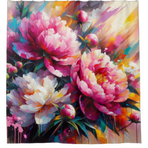 Rideaux De Douche Pivoines Acryliques