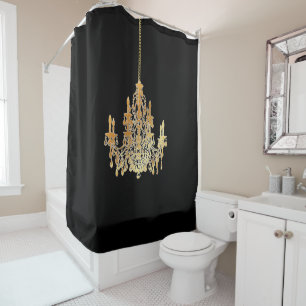 Rideaux De Douche PixDezines Chandelier or Faux/Arrière - plan do-it
