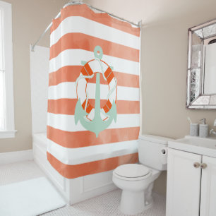 Rideaux De Douche PixDezines Effets Aquarelle/Nautique/Ancre