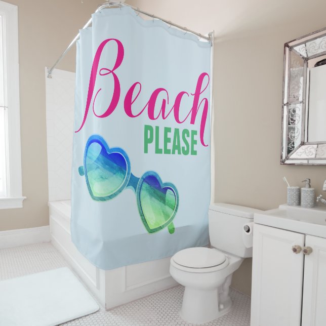 Rideaux De Douche Plage (En situation)