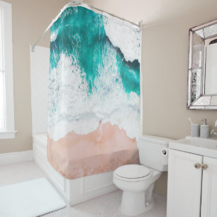 Rideaux De Douche Plage de sable de corail Turquoise Ocean Beach