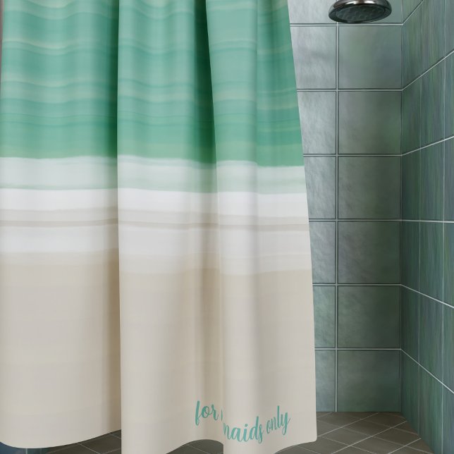 Rideaux De Douche Plage de sable turquoise moderne Ocean Custom (A modern ocean beach with space for your text. Check out the collection for matching bath mats)