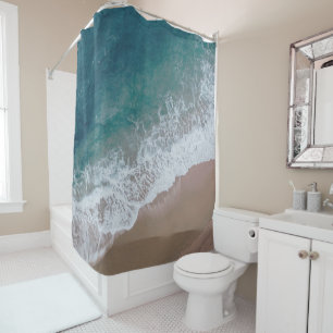 Rideaux De Douche Plage d'eau de mer sable de sable fin