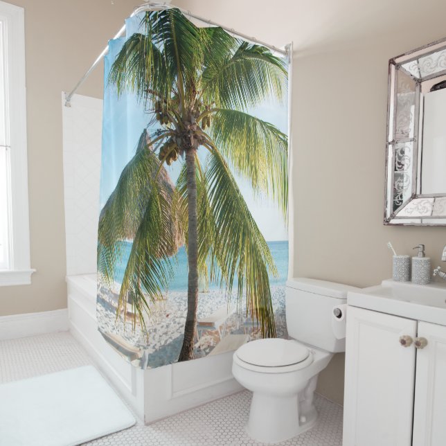 Rideaux De Douche Plage des Caraïbes Bliss #1 #wall #art (En situation)