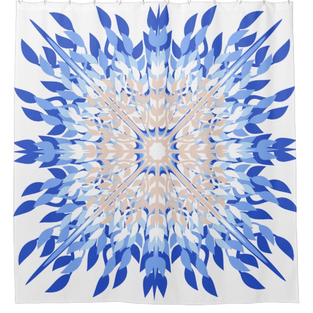 Rideaux De Douche Plage d'été bleu rose beige floral (Devant)