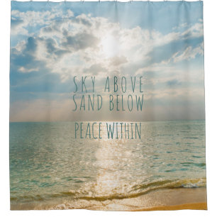 Rideaux De Douche Plage Sunrise Sky Au-Dessus Du Sable Au-Dessus De 
