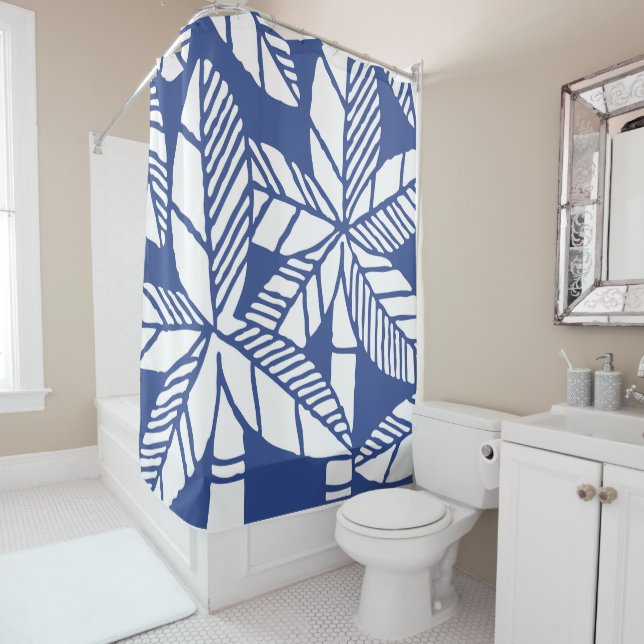 Rideaux De Douche Plage tropicale de Palm Tree (En situation)