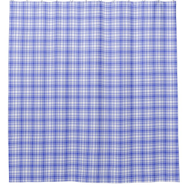 Rideaux De Douche Plaid blanc bleu 2 (Devant)