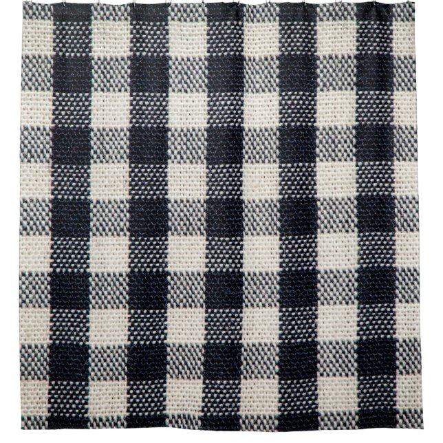 Rideaux De Douche Plaid cotton fabric texture background. (Devant)