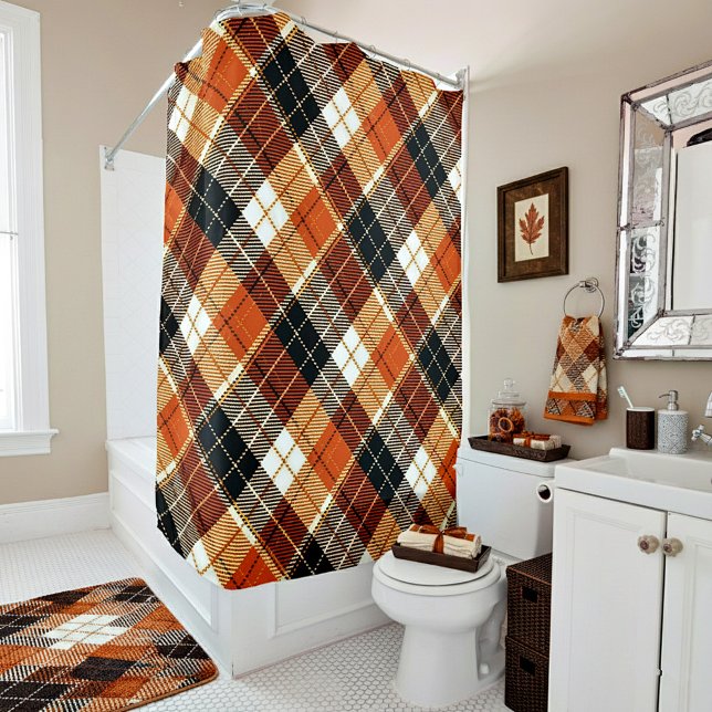Rideaux De Douche plaid d'automne (Créateur téléchargé)