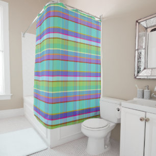 Rideaux De Douche Plaid Écossais Aquarellisé RCDITR