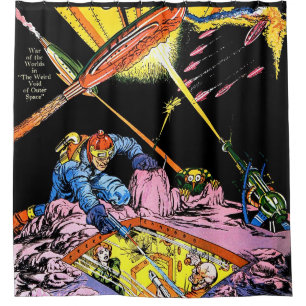 Rideaux De Douche Planet Comics Laser Attaque Sci Fi Vintage Comics