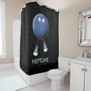 Rideaux De Douche Planète Neptune & Stars