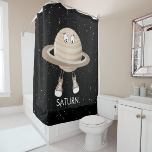 Rideaux De Douche Planète Saturne & étoiles