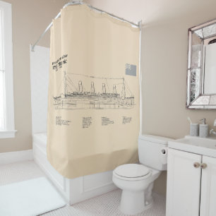 Rideaux De Douche Plans de conception du navire RMS Titanic SD