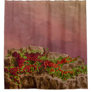 Rideaux De Douche Plante Red Coral perle Jardin Salle de bain