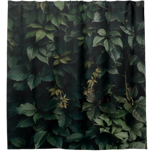 RIDEAUX DE DOUCHE PLANTE VERT EN FEUILLE (Devant)