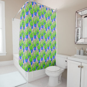 Rideaux De Douche Plantes d'Aloe Vera Motif Textile