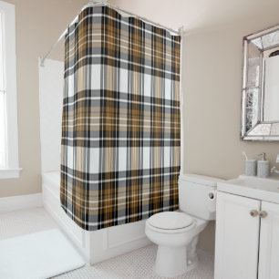 Rideaux De Douche Plaqué Brown Et Noir