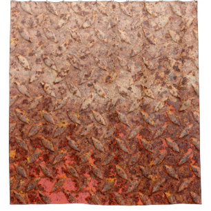 Rideaux De Douche Plaque d'acier rouillé, texture de métal grungy.