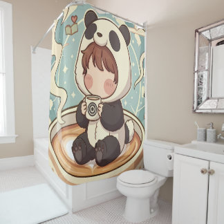 Rideaux De Douche Playful Panda Adventure Shower Curtain