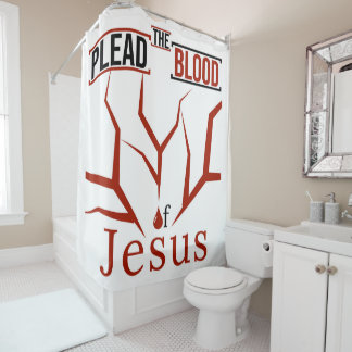 Rideaux De Douche Plead the Blood of Jesus Douwer Curtain (Blanc)