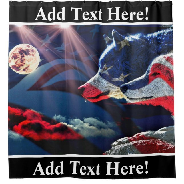 Rideaux De Douche Pleine lune Wolf Wolf (Devant)