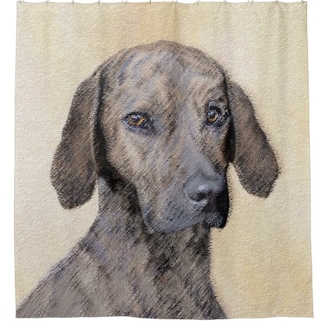Rideaux De Douche Plott Peinture - Cute Original Chien Art (Devant)