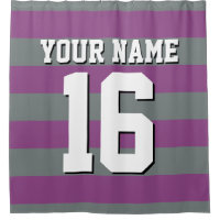 Plum Purple Charcoal Sports Jersey Preppy Stripe