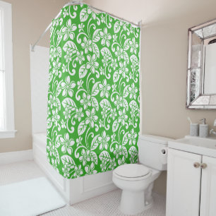 RIDEAUX DE DOUCHE PLUMÉRIE DE L'ÎLE (VERT DE CITRUS)