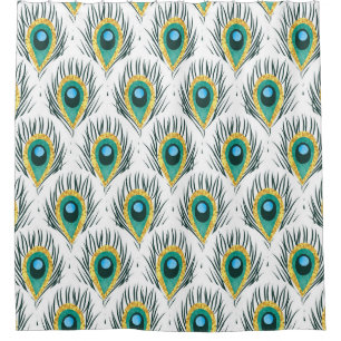 Rideaux De Douche Plumes de paon : arrière - plan vintage sans soudu