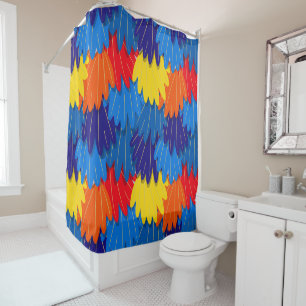Rideaux De Douche Plumes de perroquet Scarlet Macaw Motif d'oiseaux 