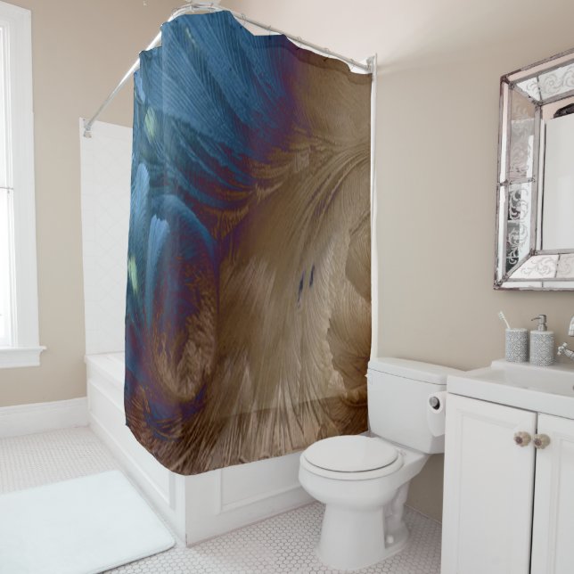Rideaux De Douche Plumes d'or (En situation)