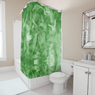 Rideaux De Douche Plumes vertes