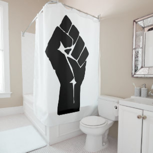 Rideaux De Douche Poing noir levé - Manifestation de résistance