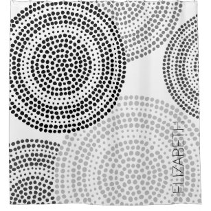 Rideaux De Douche Pointe minimaliste moderne Cercle géométrique Gris