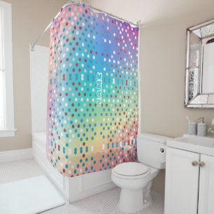 Rideaux De Douche Pointe Polka personnalisé motif Diamond Arc-en-cie