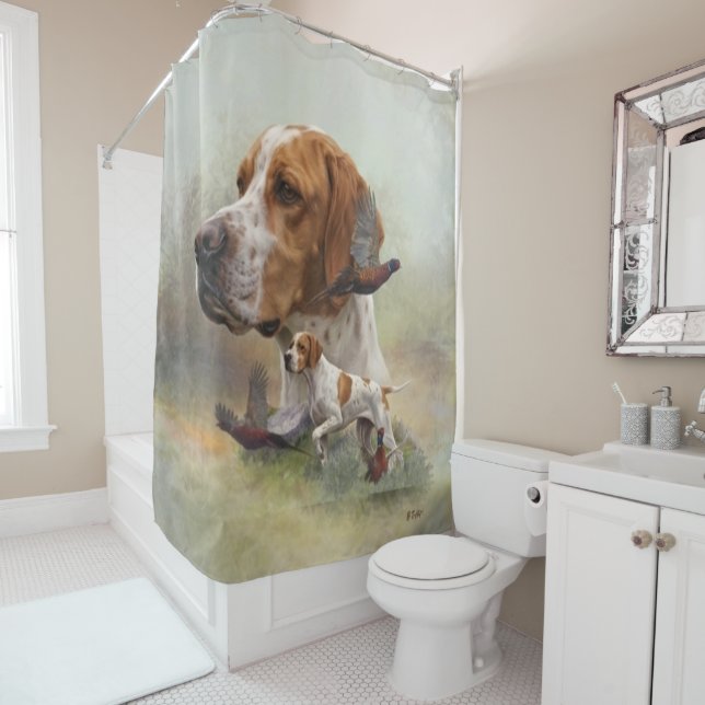 Rideaux De Douche Pointer Anglais (En situation)
