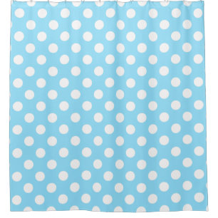 Rideaux De Douche Points blancs sur bleu clair