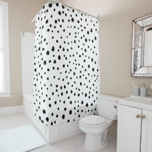 Rideaux De Douche Points dalmatiens, Points dalmatiens, Noir et Blan