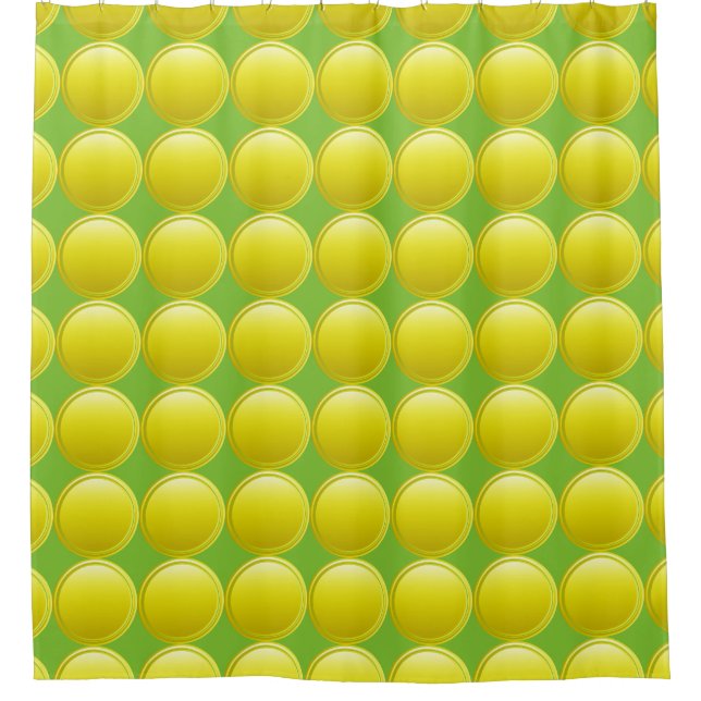 Rideaux De Douche Points de dégradés - jaune citron + votre dossier. (Devant)