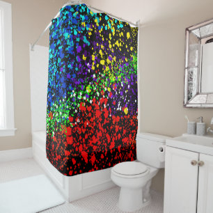Rideaux De Douche Points de peinture à explosion couleur Cool modern