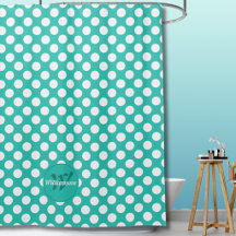Points de Polka Turquoise & Nom de Famille Initial