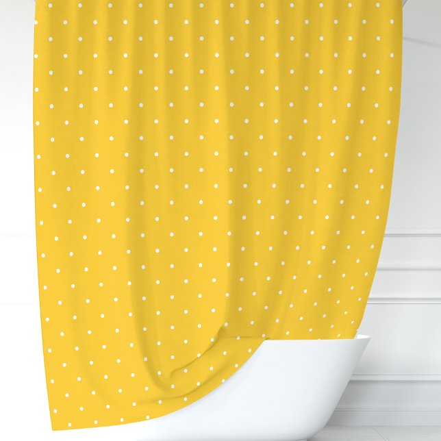 Rideaux De Douche Points jaunes et blancs (Créateur téléchargé)