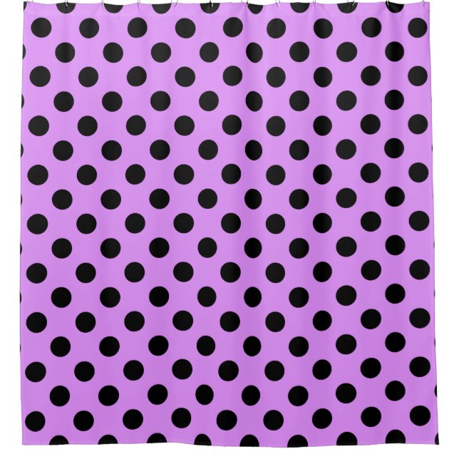 Rideaux De Douche Points noirs sur lilas (Devant)