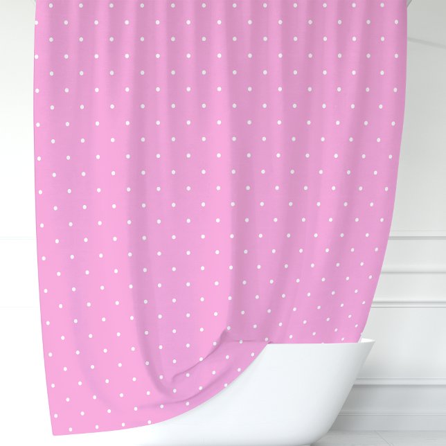 Rideaux De Douche Points roses et blancs (Créateur téléchargé)